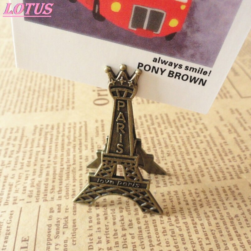 에펠 탑 파리 금속 메모 종이 클립 메시지 장식 사진 사무용품 액세서리 1 개
