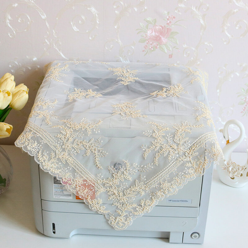 European Lace Fabric Water Soluble Embroidery Square Placemat Tablecloth Balcony Round Table Mat Multipurpose Dust Cover Cloth