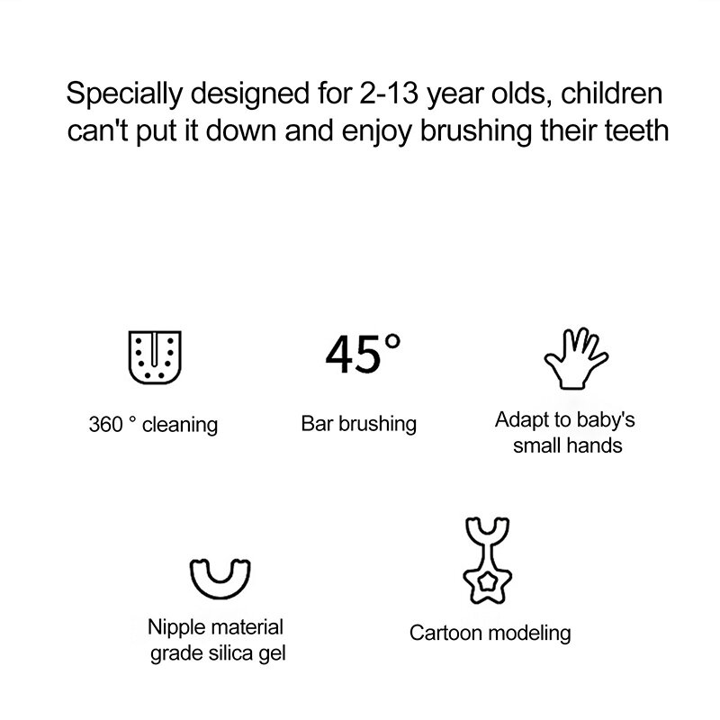 Cepillo de dientes Manual en forma de U para niños, de silicona suave, para limpieza bucal de bebé, artículos de limpieza para el cuidado bucal, 2-12 años, nuevo