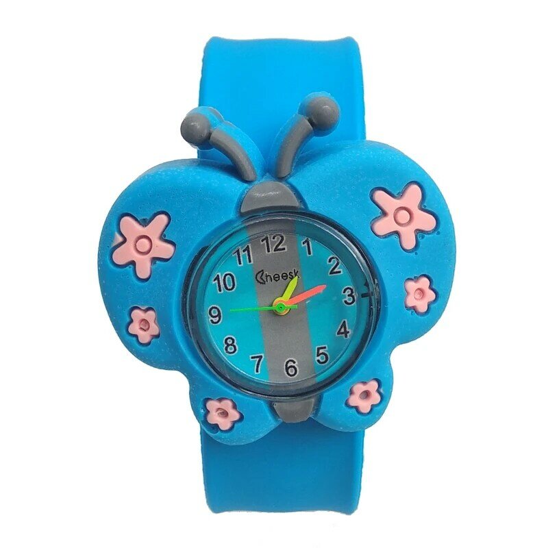 2019 nowy dobrej jakości zegarek z motylami dzieci chłopcy dziewczęta zegar dla ucznia taśma silikonowa połatany dziecięce zegarki dla dzieci prezent na boże narodzenie