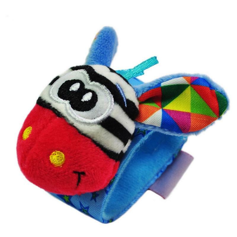 0-3Y 1pc morbido letto da polso giocattolo 5 colori per neonato Kawaii passeggino sonagli simpatico cartone animato animale peluche polsino