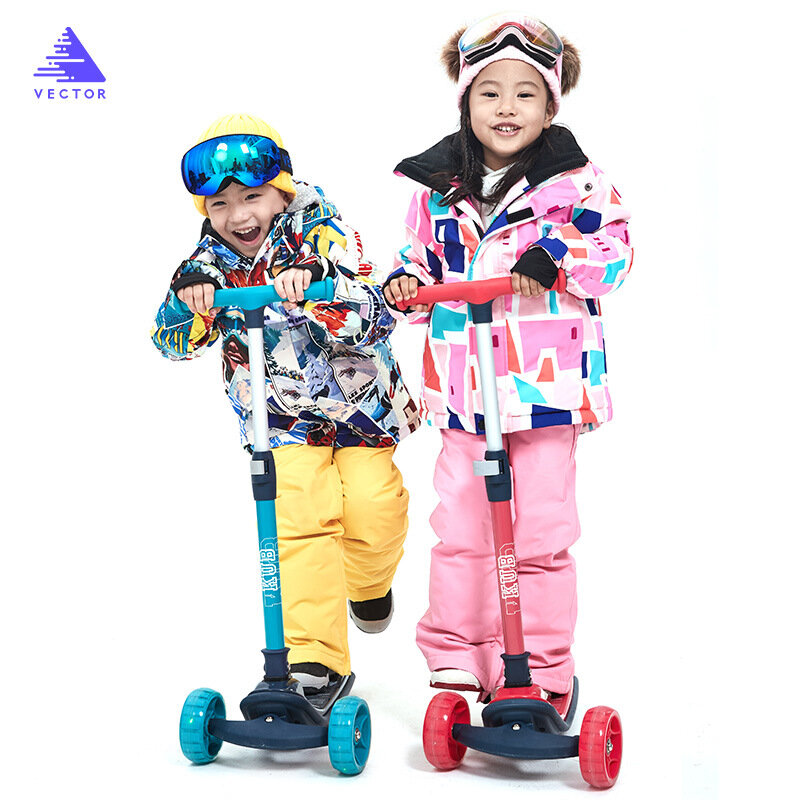 Crianças terno de neve casacos terno de esqui ao ar livre meninos snowboard roupas jaqueta à prova dpants água calças crianças conjuntos de esqui inverno