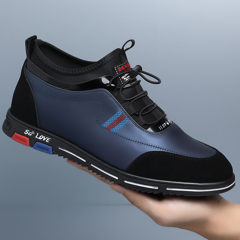 Sepatu Papan Kulit Pria Baru 2021 Sneakers Olahraga Kasual Merek Mewah Sepatu Jalan Ringan Luar Ruangan Modis untuk Sepatu Pria