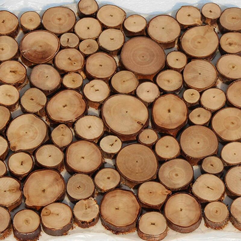 Sosna naturalna okrągłe niedokończone drewno drewno sosnowe chipsy rzemiosło DIY dekoracje strona ręcznie robione do domu drewno ślub malarstwo L0A9