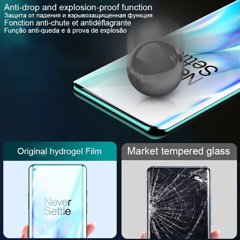 4Pcs Soft Hydrogel Film for OnePlus 9 8 7 8T 7T Pro 9R 9RT Screen Protectors for OnePlus 5 5T 6 6T Nord 2 N10 5G N100 Not Glass