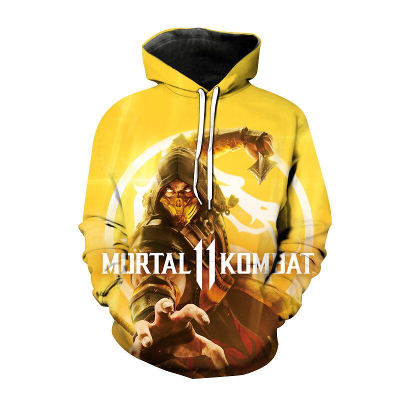 "Mortal Kombat" Sudaderas con capucha de impresión 3D juego de lucha Sudadera con capucha de las mujeres de los hombres de moda Casual Sudadera con capucha Jersey camisetas de Hip Hop Chaqueta Hombre