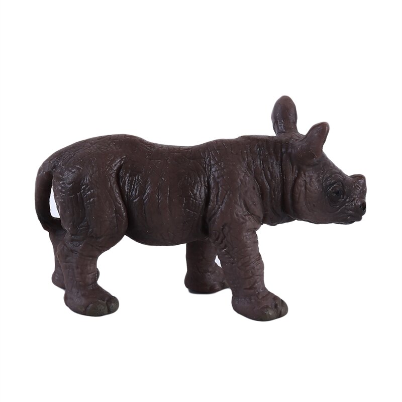 Mini modelo de animales naturales para niños, juguete educativo de simulación de rinoceronte, juguetes de simulación coleccionables