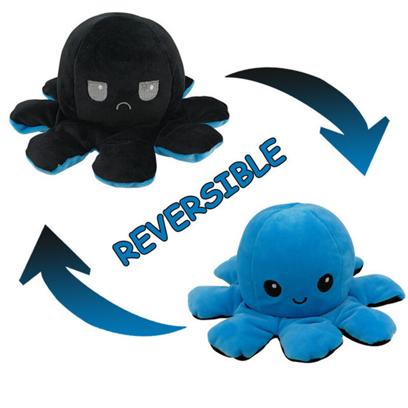 double sided emotion angry octopus knuffel reverisble mood octopus plush double side octopus mood octopus plush reverisble