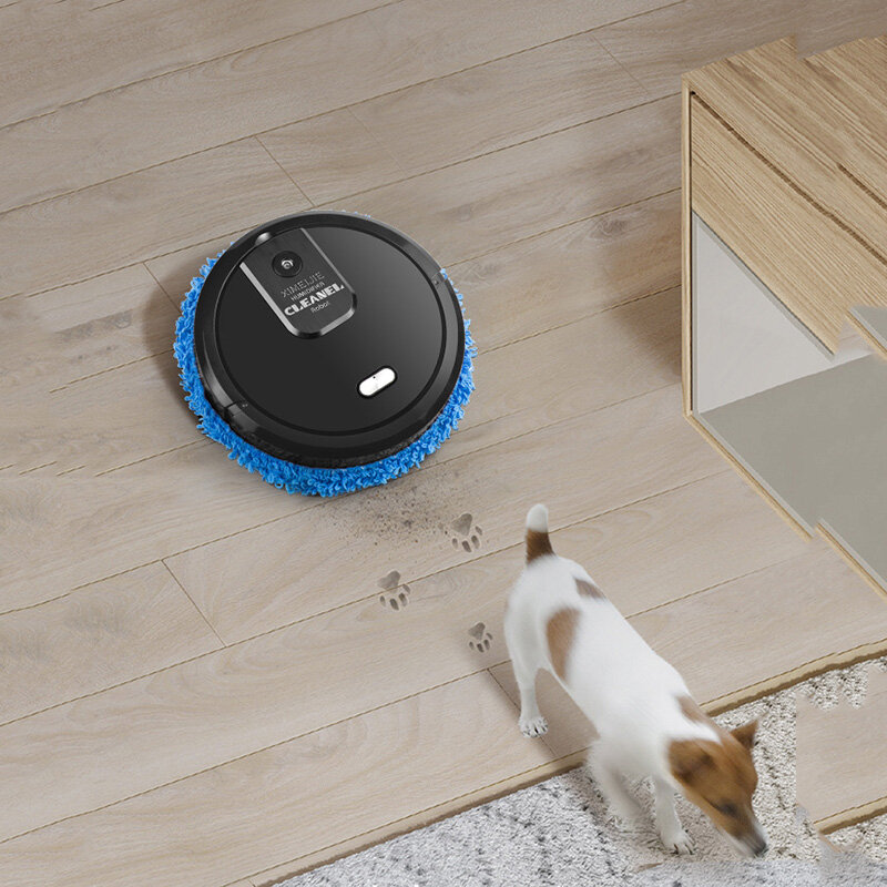 3-in-1 자동 청소 로봇 가습 스프레이 레이지 가정용 건식 습식 청소기, 충전식 지능형 진공 청소기