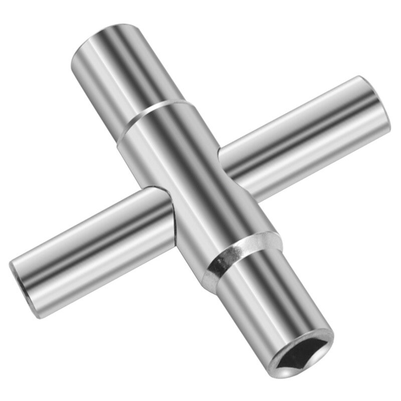 Chave quadrada universal cruz torneira chave 4 em 1 chave de prata manual do banheiro