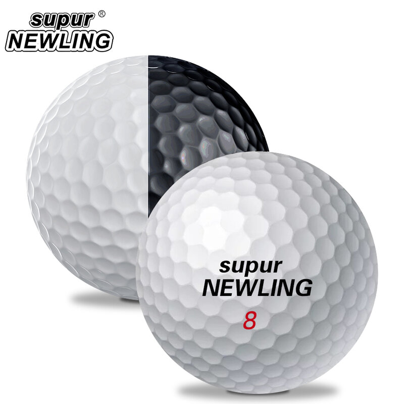 Super Long Distance 6 pcs / box Golf Game Balls Three Layers PU Balls Fit for putters Color Black White