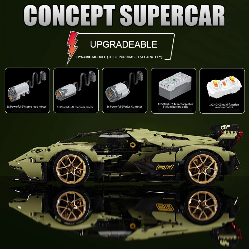 2021 MOC รถอิฐการวิเคราะห์ของเล่น Lamborghini Sian 2527Pcs Building Block Super Racing รถชุดของขวัญสำหรับแฟน
