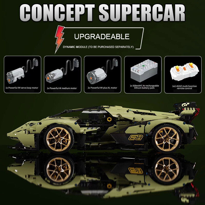 2021 MOC coche ladrillos juguetes técnicos lamborghini sian 2527 Uds bloque carreras de Super vehículo modelo regalo para novio