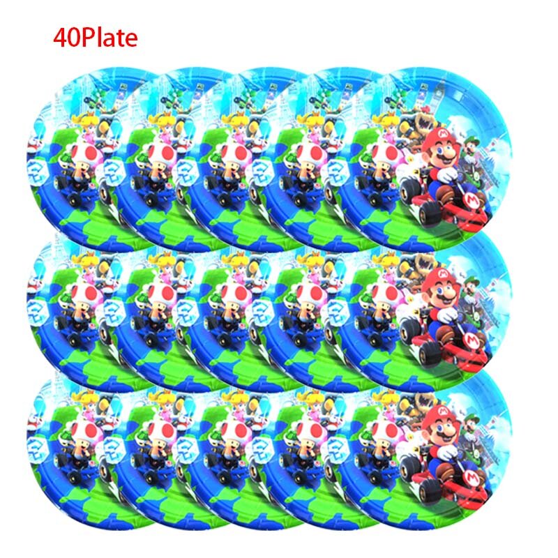 Marioed Theme Birthday Party Supplies Decoration Kids Disposable Tableware Plate Cup Napkins Boy Baby Shower Favors Tablecloth