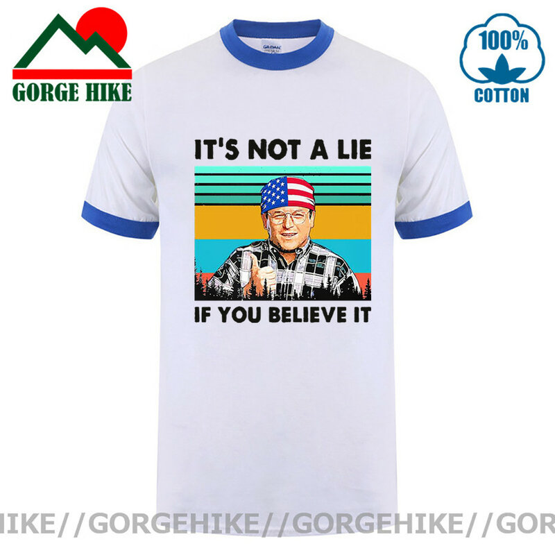 GorgeHike-새로운 여름 레트로 TV 쇼 티셔츠 seinteld George Costanza 빈티지 티셔츠 남성을 믿으면 현실이 아님, 2021