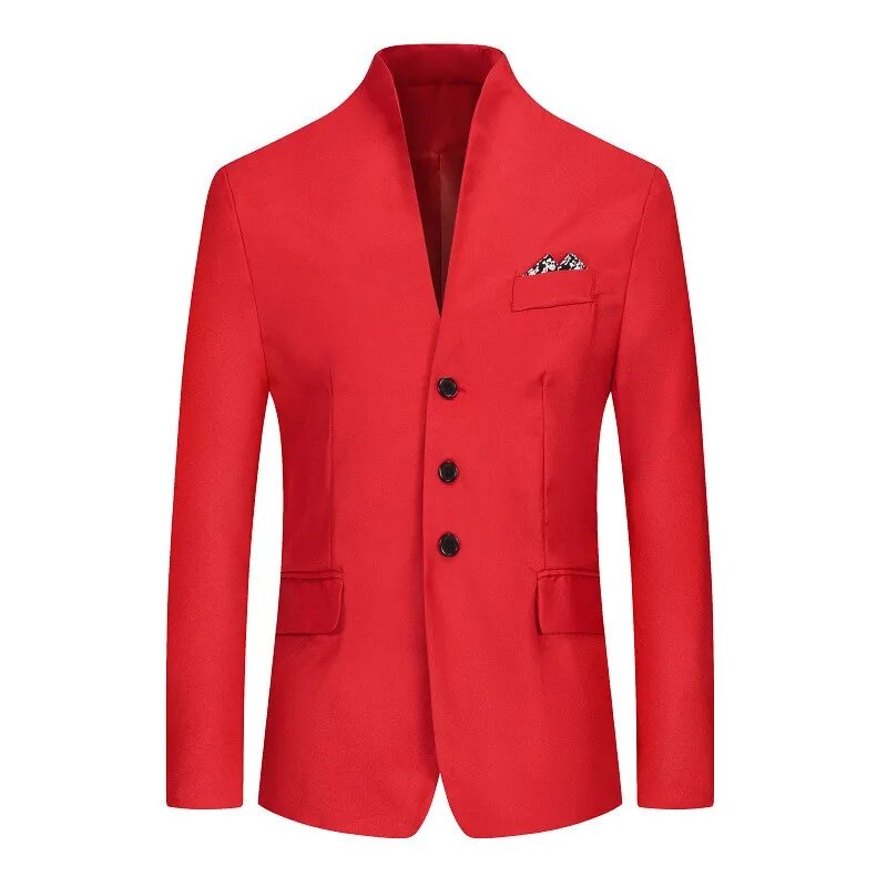 Fashion New stand-up collar casual suit blazer da uomo plus size giacca da uomo bianca da uomo abito rosa nero bianco colore