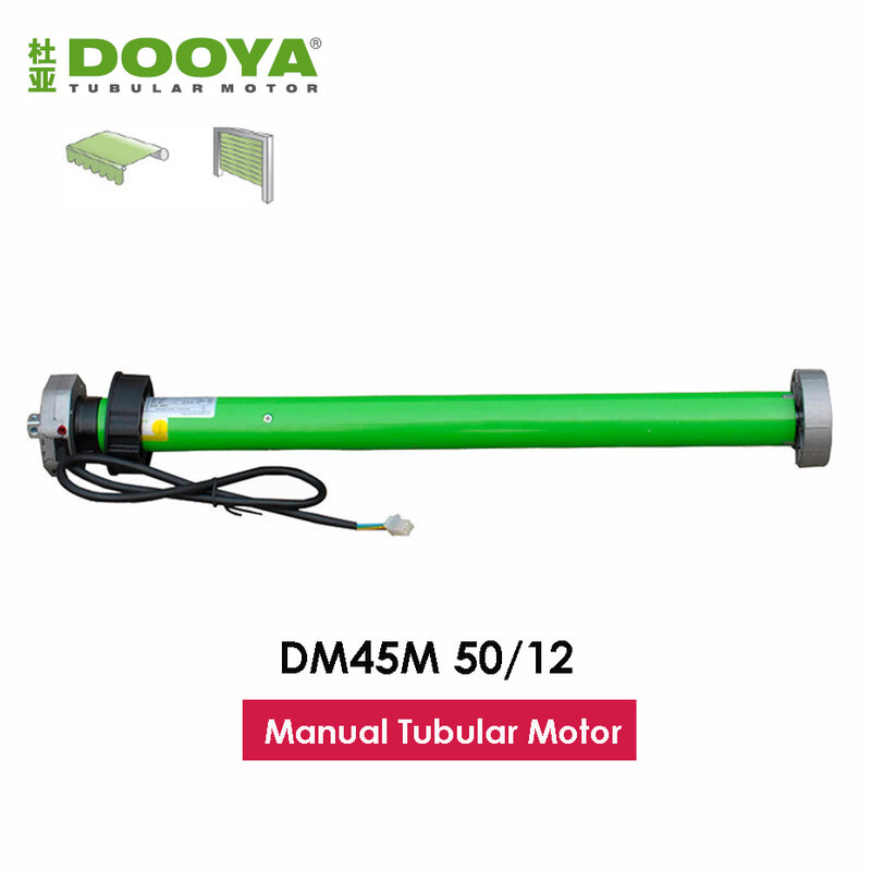 Dooya DM45M 50/12 Motor Tubular Manual untuk Pintu/Tenda Rana Gulung Bermotor, Kontrol Manual + Kontrol Rf433, 220/230V 205W