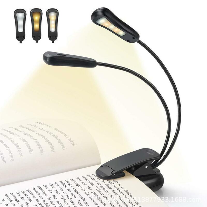 Livro luz de bloqueio led leitura livro lâmpada luz portátil recarregável sono mesa cabeceira luz mini ajustável luz da noite