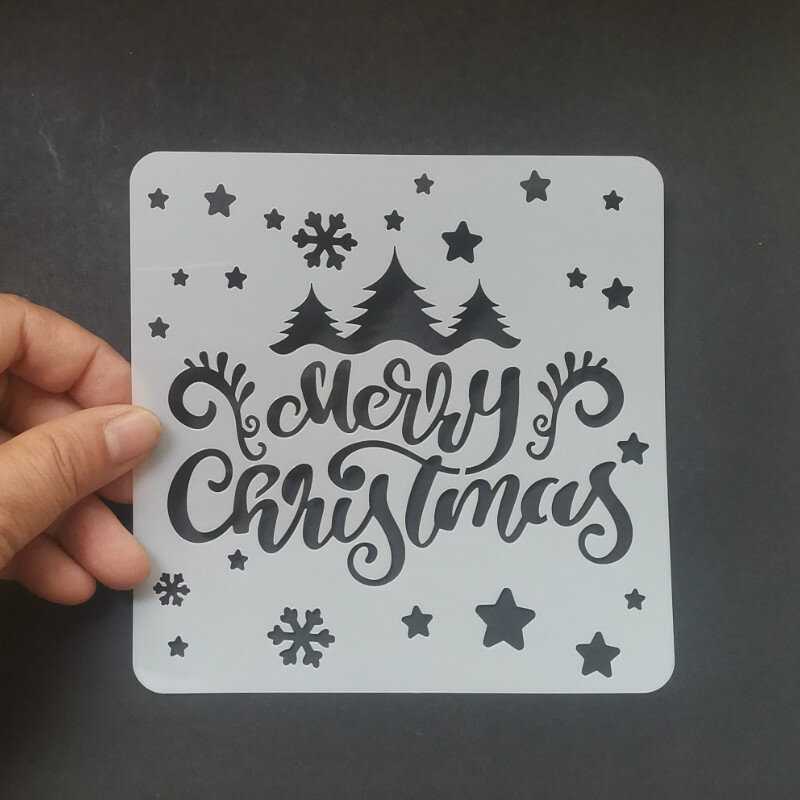 13*13 Giáng Sinh Pvc Lớp Dựng Stencils Cho DIY Thêu Sò/Album Ảnh Trang Trí Nổi Tự Làm Thẻ Giấy Thủ Công