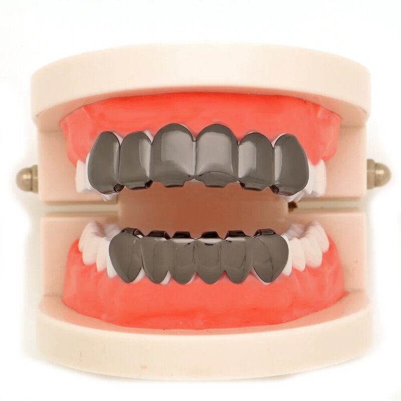 Хип-хоп золотые зубы Grillz набор верхней нижней части зуба зубные грили рот панк вампир зубы-клыки шапки Косплей вечерние рэппер ювелирные из...