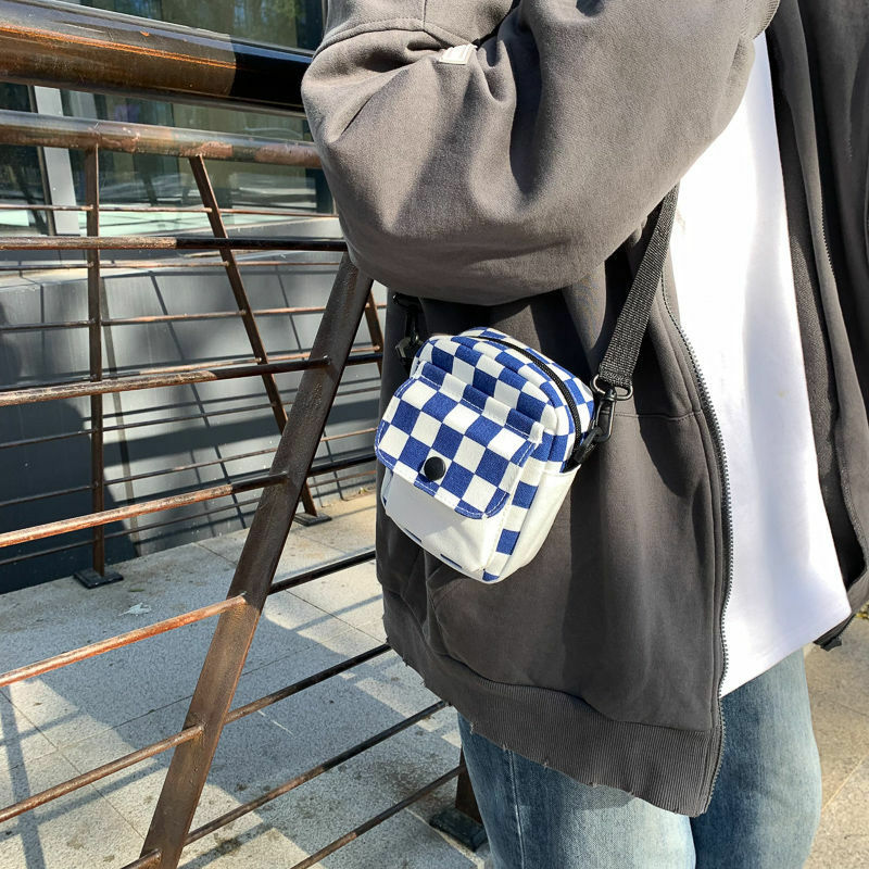 Novas bolsas femininas treliça diamante colorido saco de lona simples elegante estilo faculdade saco de viagem tendência menina um ombro crossbody