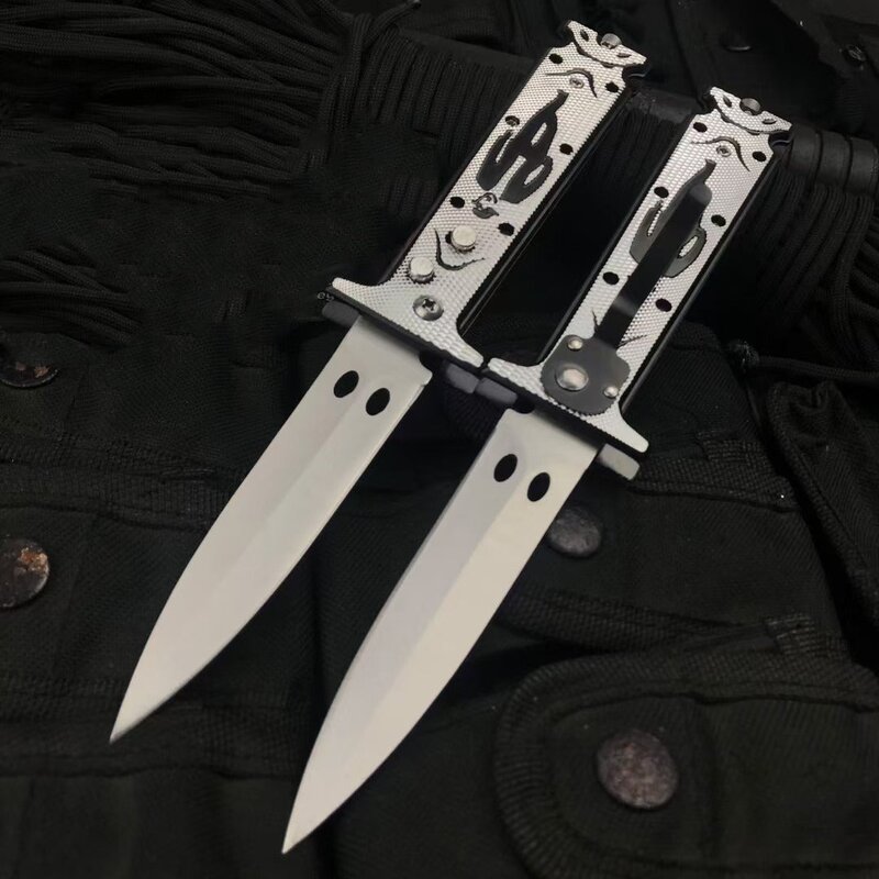 Cuchillo táctico de supervivencia de acero inoxidable, herramientas de rescate automático EDC, cuchillo de bolsillo para acampada y caza, 56HRC América, nuevo