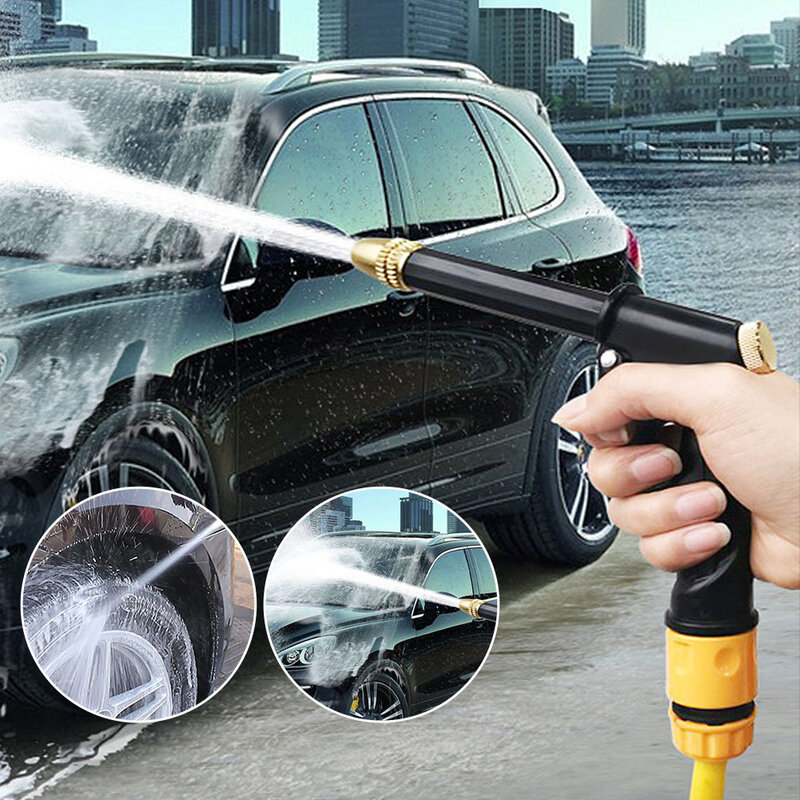 Pistol Air Tekanan Tinggi Portabel untuk Membersihkan Mobil Mesin Cuci Taman Penyiraman Selang Nozzle Sprinkler Busa Pistol Air Gadget Mobil
