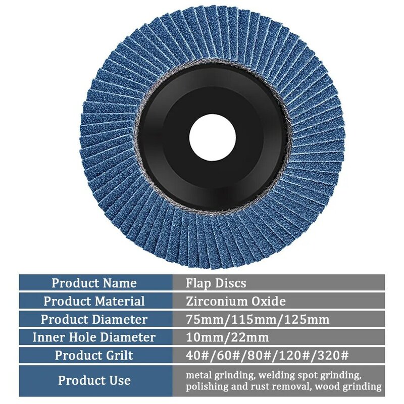 10PCS Professional Flap Discs 75 115 125 mm Sanding Discs 40-120 Grit Grinding Wheels for Angle Grinder Abrasive Tools