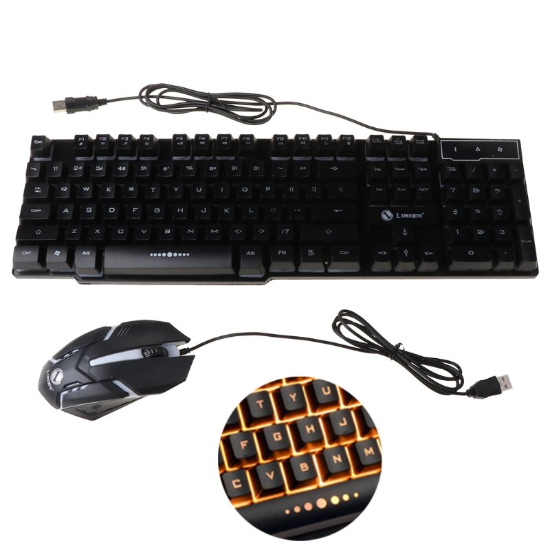 Gtx300 usb wired 104 teclas rgb backlight ergonômico jogo mouse teclado conjunto
