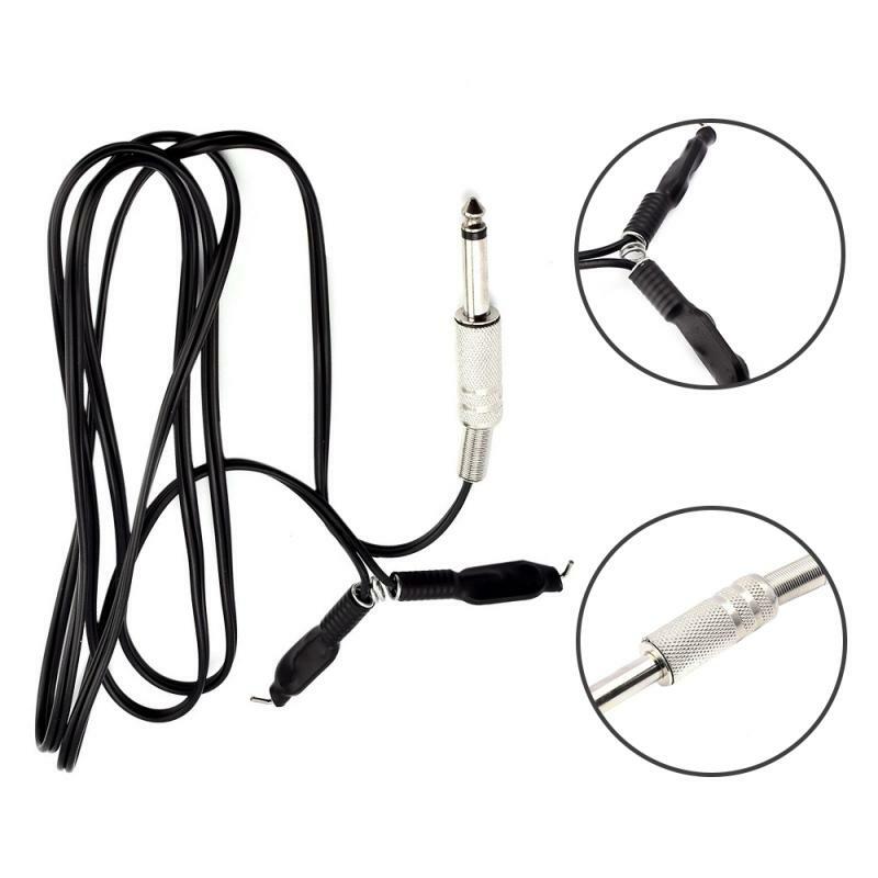 1pc Professional Digital Dual Black Tattoo Power Supply cable Foot Pedal Switch Clip Cord cable For Tattoo machine Black