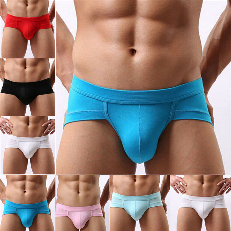 Plus Size Mens Boxers Seamless Low Waist Erotic Short Boxers Pants Underwear Solid Underpant L-XXXL