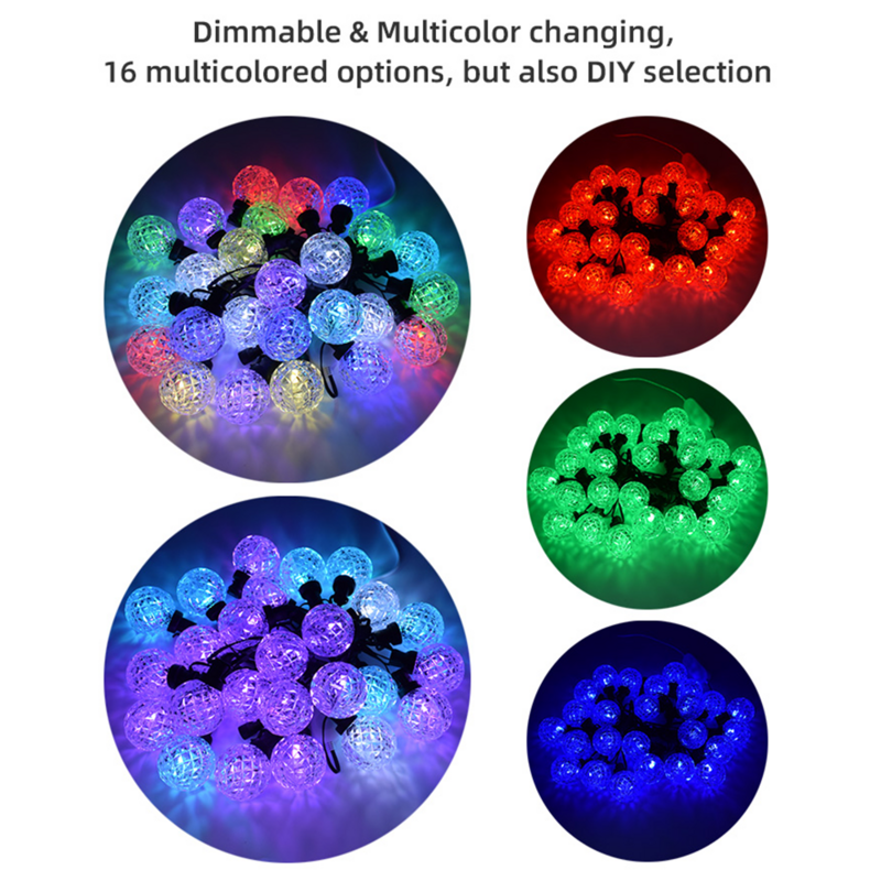 Đèn Thông Minh Dây, 16.4 Bộ, Với 25 Bóng Đèn LED, Ứng Dụng Và Điều Khiển Từ Xa, Chế Độ Âm Nhạc, thời Gian Kế Hoạch