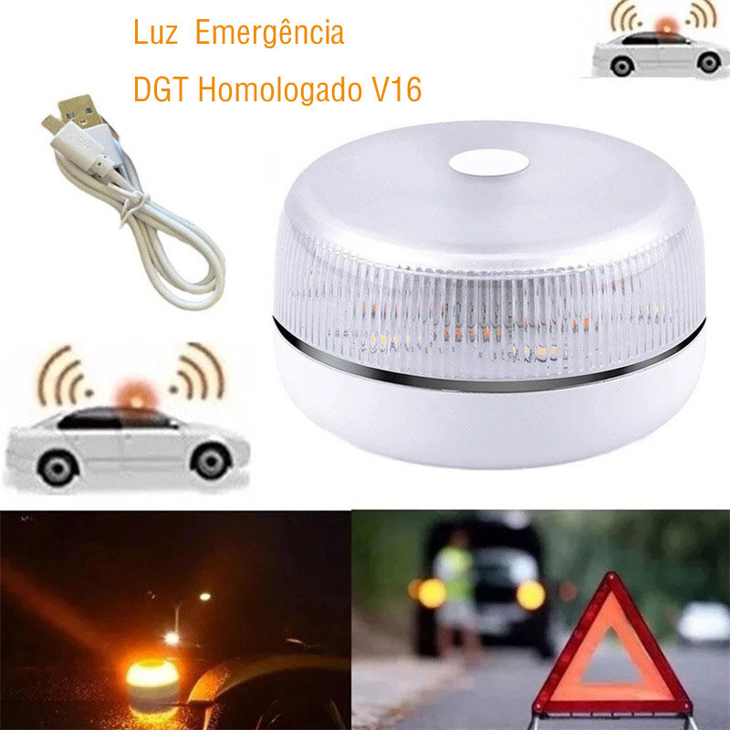 Dgt USB قابلة للشحن الطوارئ ضوء المارة V16 المعتمدة Dgt مساعدة فلاش المغناطيسي التعريفي صاعق ومّاض ضوء اكسسوارات السيارات