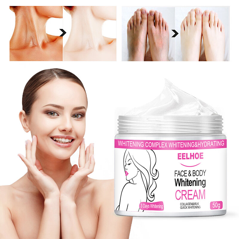 10/20/50G Whitening Face Cream Body ผู้หญิงสีดำเข้ม Skin Care Lightening Moisturizing ครีมฤดูหนาว dropship