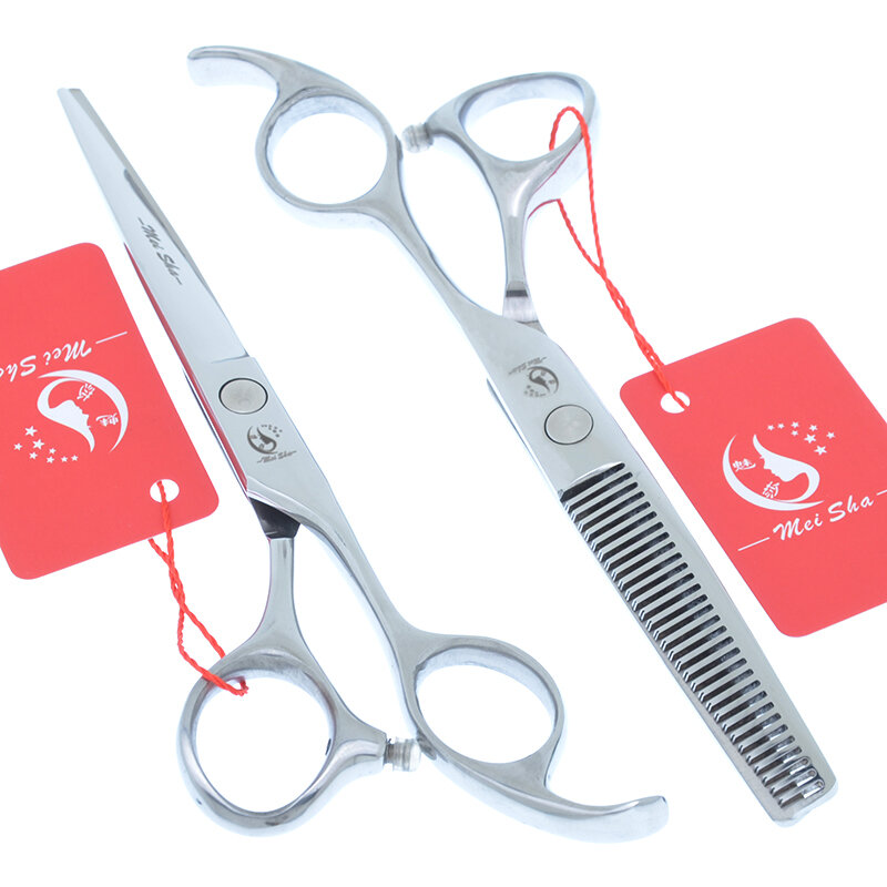 Meisha 6 polegada profissional salão de cabelo tesoura corte kit barbeiro desbaste tesouras 440c cabeleireiro estilo ferramenta a0170a