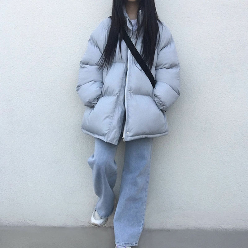 Abrigo de algodón de estilo chaqueta para mujer, nuevo abrigo de estilo coreano acolchado Ins Hong Kong, holgado, corto, estudiante, 2021