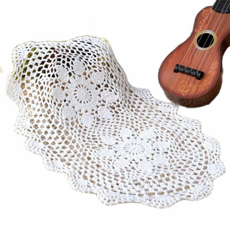 Modern Lace Oval Cotton Crochet Cup Mug Tea Coffee Coaster Kitchen Dining Table Place Mat Doily Wedding Drink Glass Pad