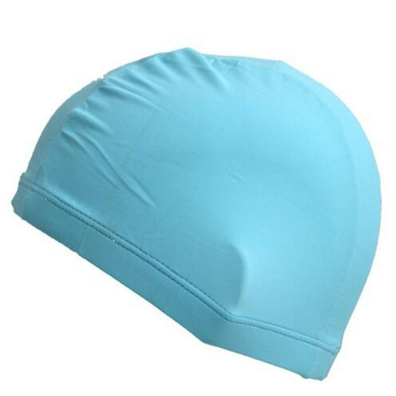 Bonnet de bain élastique en Lycra pour hommes et femmes, casquette de natation de couleur Pure, protège les oreilles, chapeau de piscine de sport à cheveux longs, pour adolescents, garçons et filles