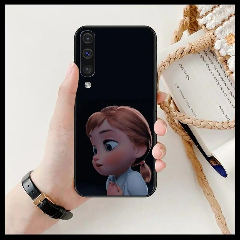 Coque de téléphone Elsa Disney Frozen, étui Ultra noir et souple pour SamSung Galaxy S8 S9 S10E S20 S21 S5 S30 Plus S20 fe 5G Lite