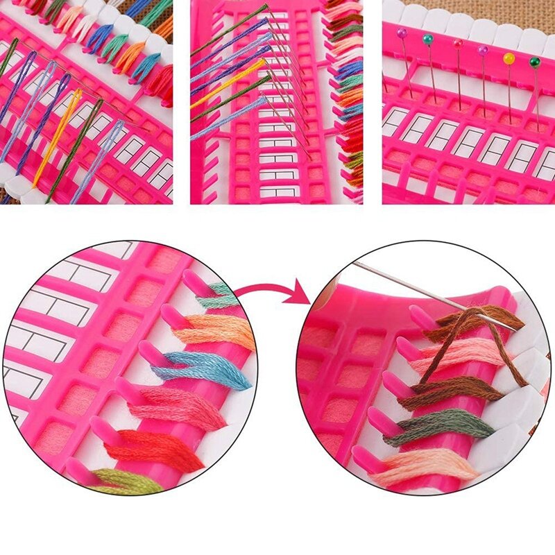 2 Pieces Floss Organizer Embroidery Kit Cross Stitch Tool, 30 Positions Thread Organizers Sewing Tool