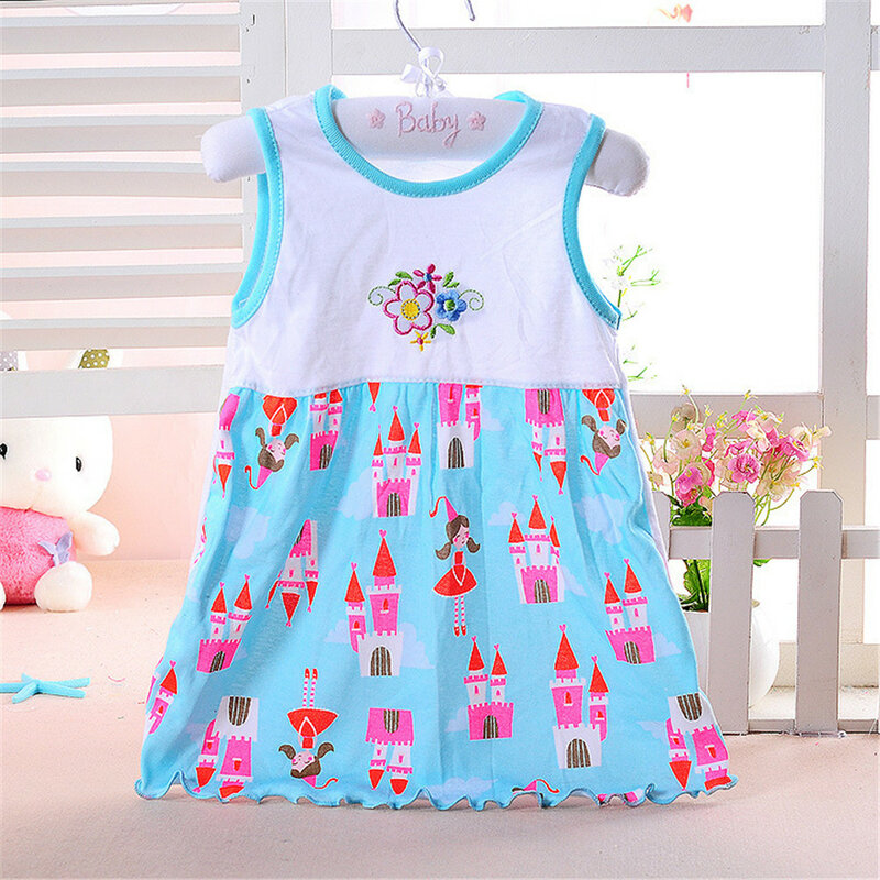 Baby Kleid 2020 Sommer Neue Mädchen Mode Infantile Kleider Baumwolle kinder Kleidung Blume Stil Kinder Kleidung Prinzessin Kleid
