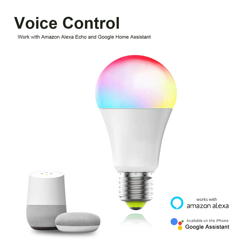 Gorący sprzedawanie WiFi inteligentna żarówka LED Tuya 12W 15W E27 RGB LED lampa ściemniania z inteligentnego życia APP sterowanie głosem dla Google Home Alexa