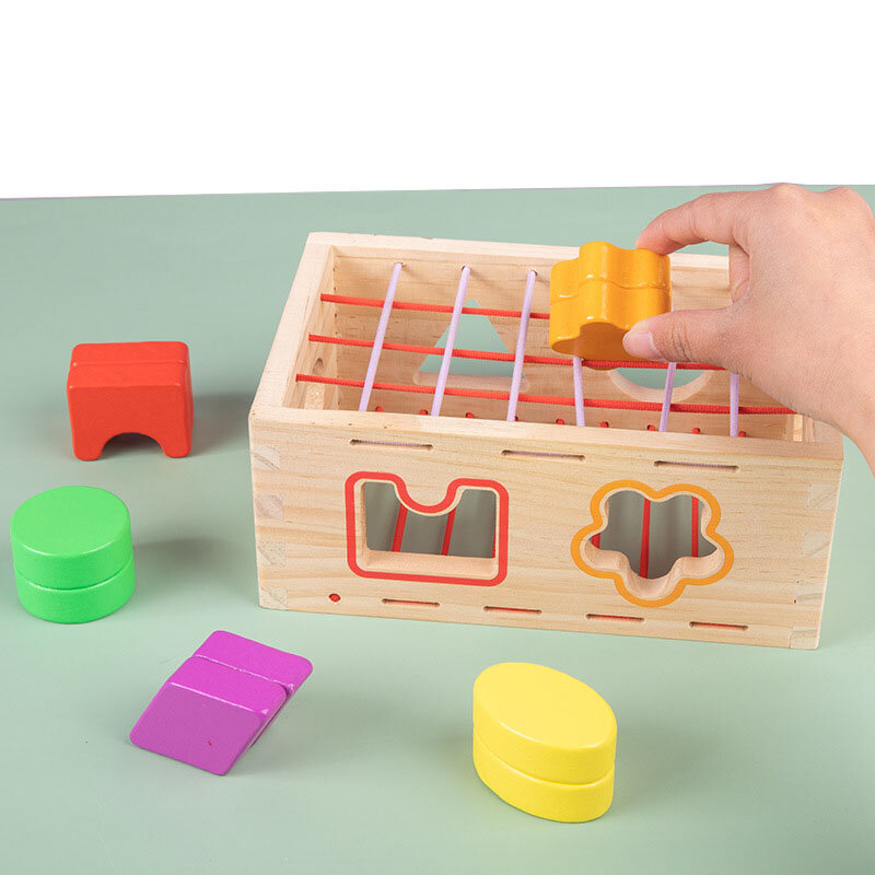 Children Educational Wooden Toys Shape Color Matching Game Intelligence Color Geometric Blocks Kids Gifts
