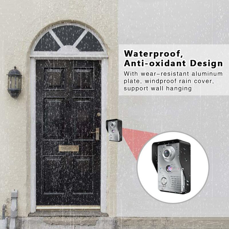 7'' LCD Wired Video Door Phone Visual Video Intercom Speakerphone Intercom System With Waterproof Outdoor IR Camera
