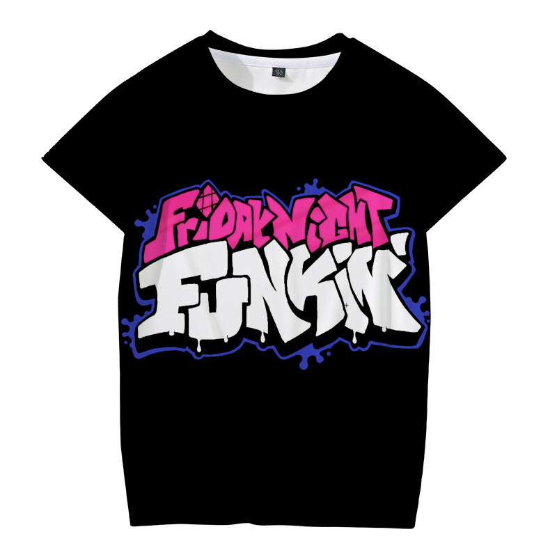 Friday Night Funkin อะนิเมะ3D พิมพ์เสื้อยืดเด็กเสื้อยืดเด็กผู้หญิง Hip-Hop Casual สั้นเสื้อยืดชายเสื้อผ้า