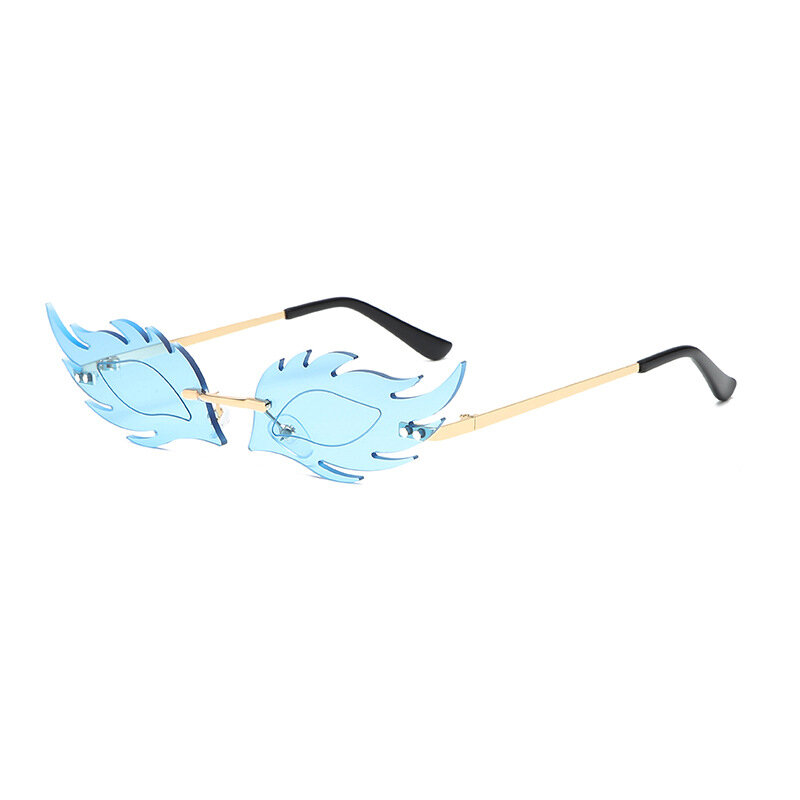 CRSD-Gafas de sol con alas de pájaros para Mujer, lentes de Metal sin montura, Ojo de gato, de calle, de diseñador de marca, 2020