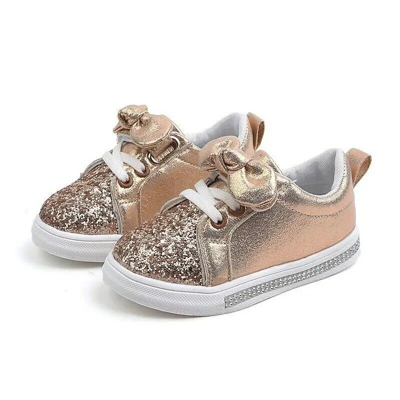 Kids Shoes For Girls Sneakers Casual Children Shoes Sports Fashion Glitter Leather Baby Toddler Shoes Princess Infant Soft Flats