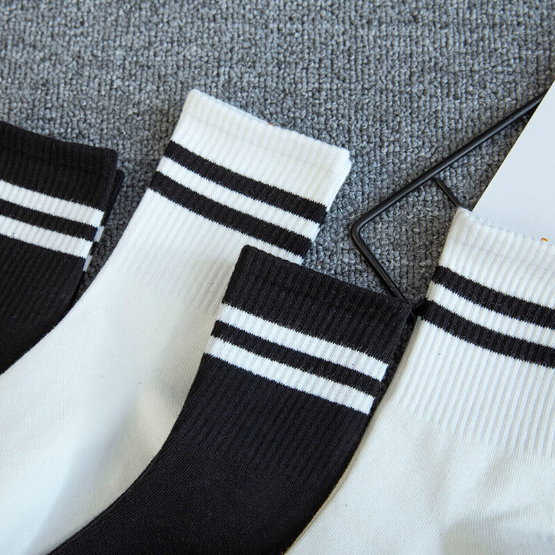 Calcetines náuticos de algodón para hombre, medias transpirables y cómodas, de Color sólido, para las cuatro estaciones