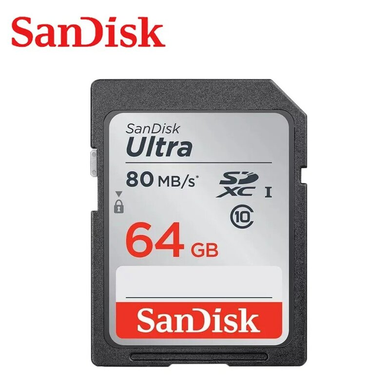 SanDisk – carte mémoire haute vitesse jusqu'à 80 mo/s, 16 go/32 go/64 go/128 go, SDHC/SDXC, carte SD originale pour caméscope et appareil photo