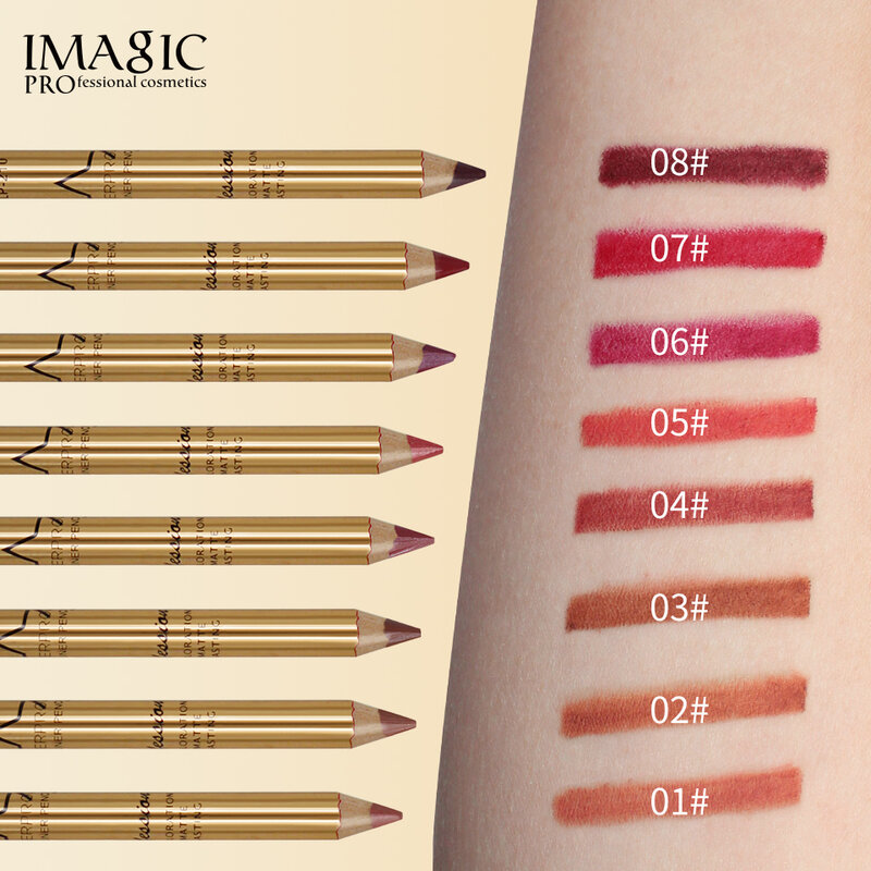 IMAGICx 8 Farben Lip Liner Bleistift Nude Matte Lip Liner Feuchtigkeitsspendende Wasserdicht Dauerhafte Make-Up Profi Lip Liner Werkzeug